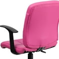 thumbnail image 3 of Mid-Back Pink Quilted Vinyl Swivel Task Chair with Arms, 3 of 9