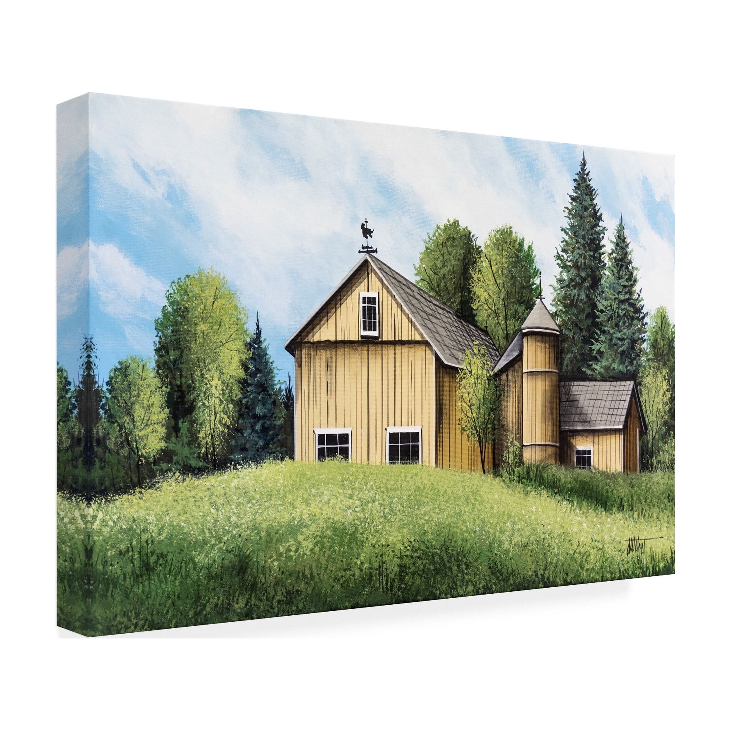 Trademark Fine Art 'Yellow Barn Summer' Canvas Art by Debbi Wetzel