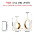 thumbnail image 2 of YVTVY White and Gold Vase Ceramic White Vases Home Decor,Modern Minimalist Circle with Hole Decorative Vase, Hollow Ellipse Flower vases for Bookshelf, Fireplace Mantle, Centerpieces,Farmhouse,Rustic, 2 of 7