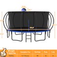 thumbnail image 2 of KOFUN Trampoline with Basketball Hoop, Enclosure, Anchors Kit, Ladder, 8FT 10FT 12FT 14FT 15FT 16FT Heavy Duty Backyard Trampoline for Kids and Adults, Galvanized Anti-Rust Coating, Blue, 2 of 9
