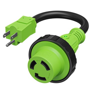 Mighty Cord RV Power Cord Adapter - 50 Amp Twist Lock Female to 15 Amp Male Mighty Cord RV Power Cord Adapter - 50 Amp Twist Lock Female to 15 Amp Male