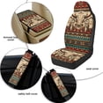 thumbnail image 6 of Xoenoiee Aztec Deer Dreamcatcher American Tribal Print Car Accessories Set of 5, Auto Front Seat Protectors Cover with Seat Belt Cover and Car Armrest Cover, PU Leather Auto Interior Accessories, 6 of 7