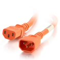 thumbnail image 1 of -2 ft. 18AWG Power Cord - IEC320C14 to IEC320C13 - Orange, 1 of 1