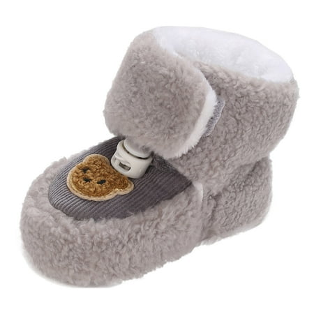 Kureaily Baby Boots Autumn And Winter Pattern Cute Thickened Warm Adjustable Shoes 2t Snow Boots Girl Baby Size 3 Boots 0-6 Months