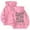 Pink, variant on Unisex Streetwear Letter Print Hooded Zip Up Sweatshirt Loose Fit Pullover Casual Comfort Wear