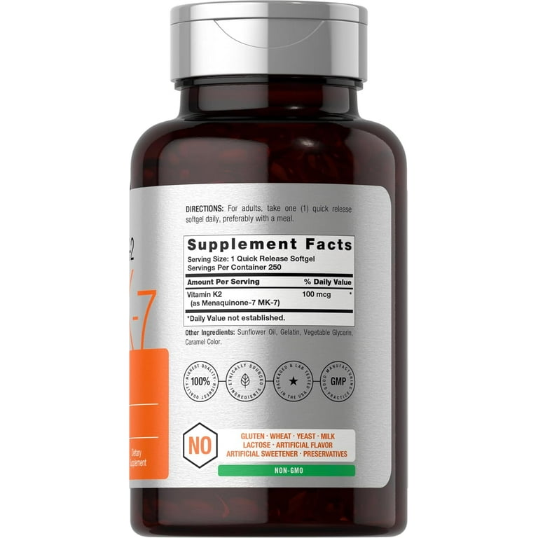 Horbaach Vitamin K2 MK7 100mcg Softgels Dietary Supplement