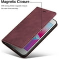 thumbnail image 2 of Premium PU Leather Flip Folio Case for iPhone 13 Pro 6.1 inch, Protective Case with Kickstand Card Slot Holder Hidden Magnetic Closure Shockproof Wallet Cover - Wine Red, 2 of 15