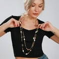 thumbnail image 5 of Bocar Long Statement 2-Strand Bead Boho Necklace with Chain for Women,37.8inch, Coral （NK-10084-purple）, 5 of 7