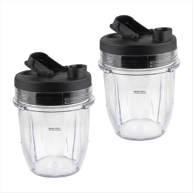 Repuestos para Vaso de 12 Oz con Tapa, Compatible con Licuadoras para BL450, BL480, BL640, BL680, BN400, BN751 y BN801 (Paquete de 2)
