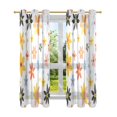 thumbnail image 7 of Yayeee Window Curtains Light Filtering 63"x52" Grommet Panel Pair Home Living Room Decor, Colorful Retro Floral, 7 of 7