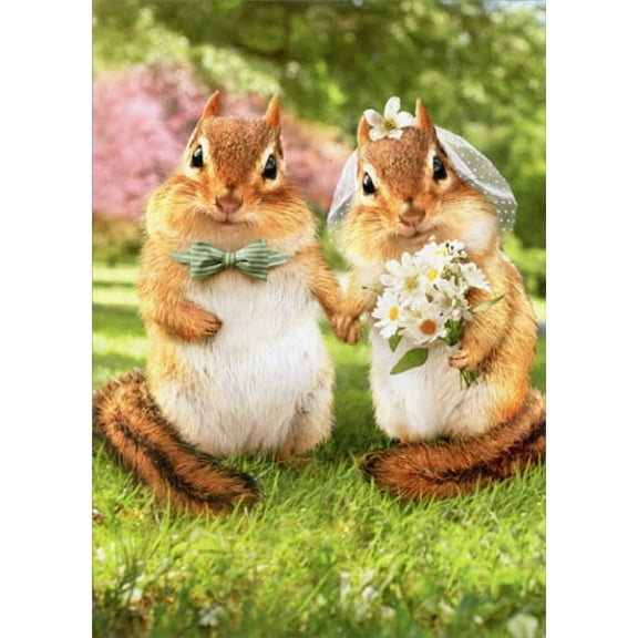 Avanti Press Chipmunk Bride And Groom Funny Wedding Card