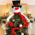 thumbnail image 5 of Snowman Christmas Tree Topper - Whimsical Holiday Decoration And Ornament Compatible With Home, Office - Stuffed Polyester Winter Character With Top H, 5 of 5