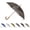 Black Grey Orange Stripe, variant on Auto Open Water Repellent Stick Umbrella with Classic Wood J Hook Handle