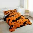 thumbnail image 3 of jejeloiu Spooky Halloween Bat Bedding Comforter Set,Trick Or Treat Twin Comforter Sets,Black Spider Webs Bedding Set For Children,Microfiber Bedroom Decor Reversible,2pcs, 3 of 8