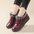 thumbnail image 3 of EKVAHL Women's Orthopedic Winter Ankle Boots, Snow Booties Walking Shoes, Arch Support Side Zipper Non Slip Outdoor Daily Camping Shoes Red, 3 of 5