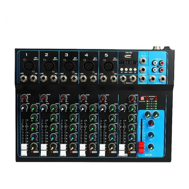Professional Sound Mixer Table Stage Live Studio Mini Mixer Usb Sound Mixing Console Dj Ktv Show 7 Channel
