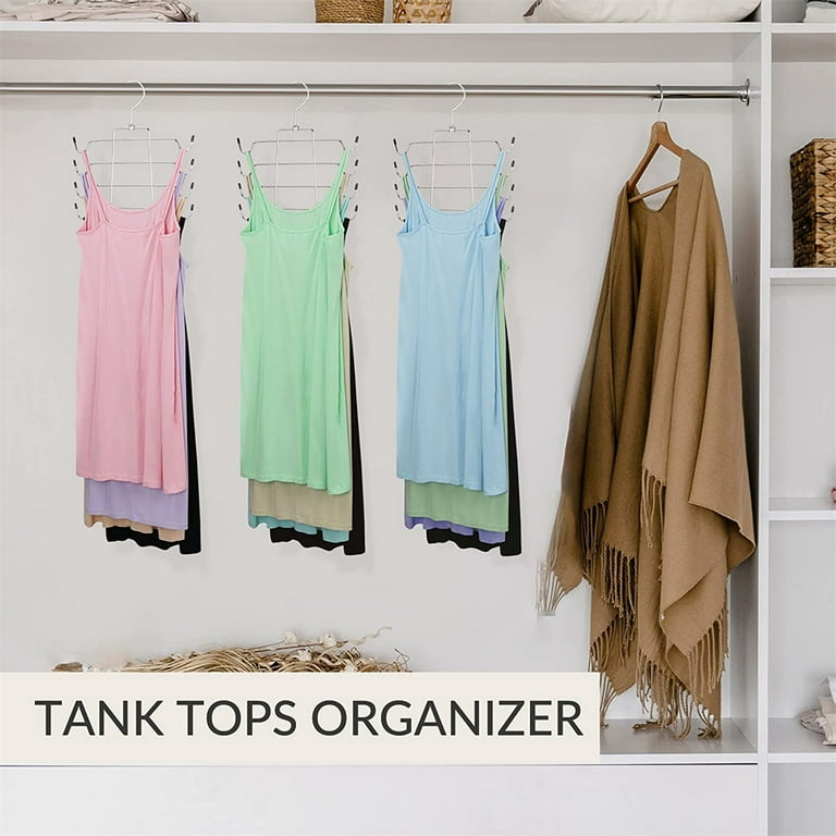 NOGIS Bra Hanger, Tank Top Hanger Organizer for Closet, 4 Storage Capacity  Top Swivel Hook Clothes Wrinkle-Free, Hanging Space Saving Hanger Bra