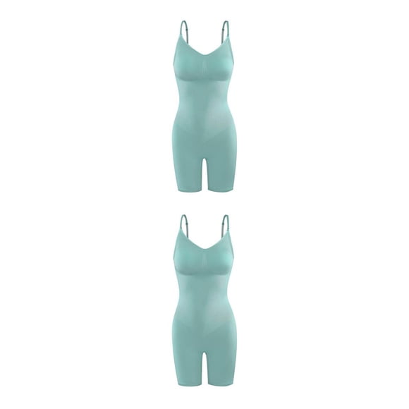 Seitruly Body Body Ropa interior Control Corsés Butt Lifter Undershirt Shapers Slimmer Mujer Cintura Vientre Pantalones Posparto Verde Verde 2piezas