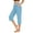 4# Light Blue, variant on Pull On Capris for Women Dressy Casual Stretch Lightweight Capri Elastic High Waist Lounge Pants 2026 Summer Black L