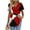 Deep Red, variant on TQWQT Summer Peplum Tops for Women Vneck Short Sleeve Babydoll Blouse Color Block Plus Size Shirt Puff Sleeve Tunic Top Maternity Clothes Red 3XL