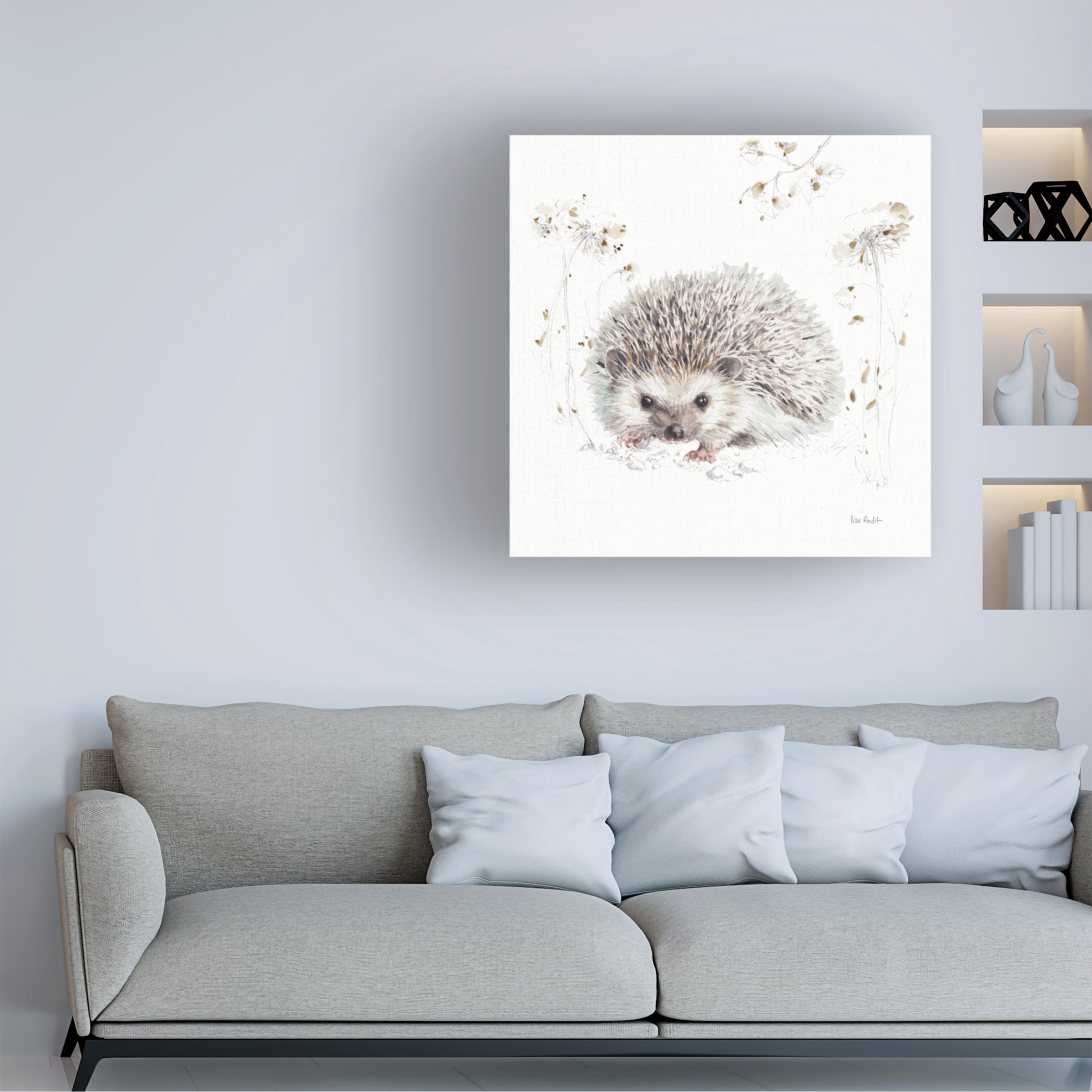 Trademark Fine Art 'Woodland Walk XII Hedgehog' Canvas Art by Lisa Audit