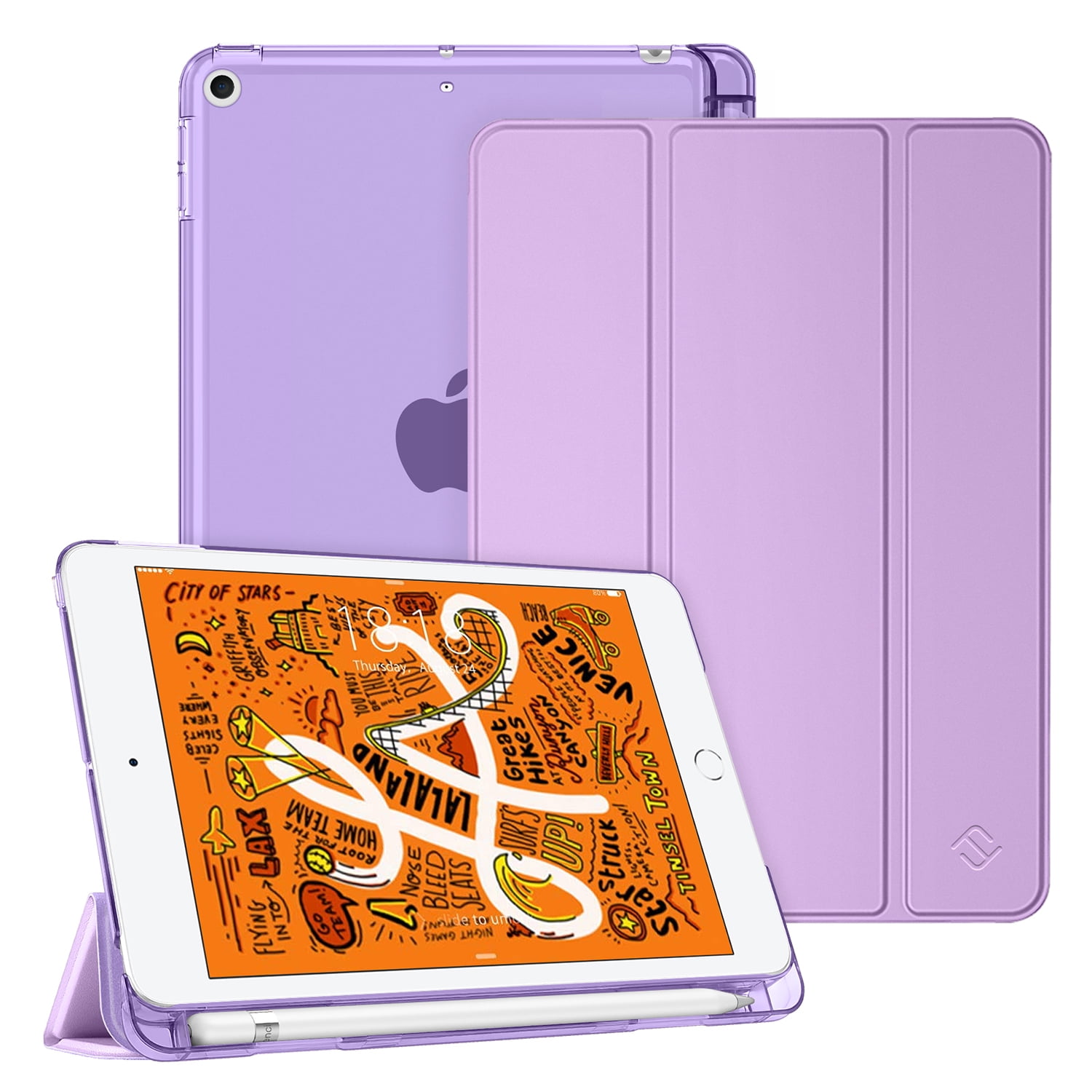 Reactionnx Smart Rubber Folio Hard Frosted Cover for iPad Mini 5 
