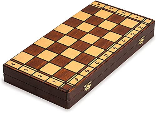 Handmade European Wooden Chess Set with 16 Inch Board and Hand Carved Chess Piec 