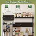 thumbnail image 3 of Amadwell Kitchen Bakers Rack with Power Outlets, 31.5" Large Microwave Stand, Coffee Bar Station, 3 of 9