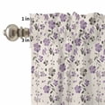 thumbnail image 4 of Kitchen Window Curtains Valance and Tier Set, Purple and Grey Vine Blossom Flower Rod Pocket Tier Curtains and Valance 3 Piece Set, Florals on Burlap Linen Window Treatment for Bedroom Living Room, 4 of 9