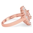 thumbnail image 2 of Vintage Oval Halo Wedding Ring Rose Tone Morganite CZ 925 Sterling Silver Size 10, 2 of 7