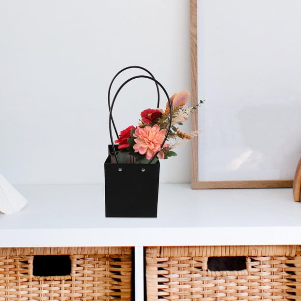 Houderco 10Ud Bolsa De Papel Kraft Impermeable Para Ramos De Flores Con Asa Para Regalos