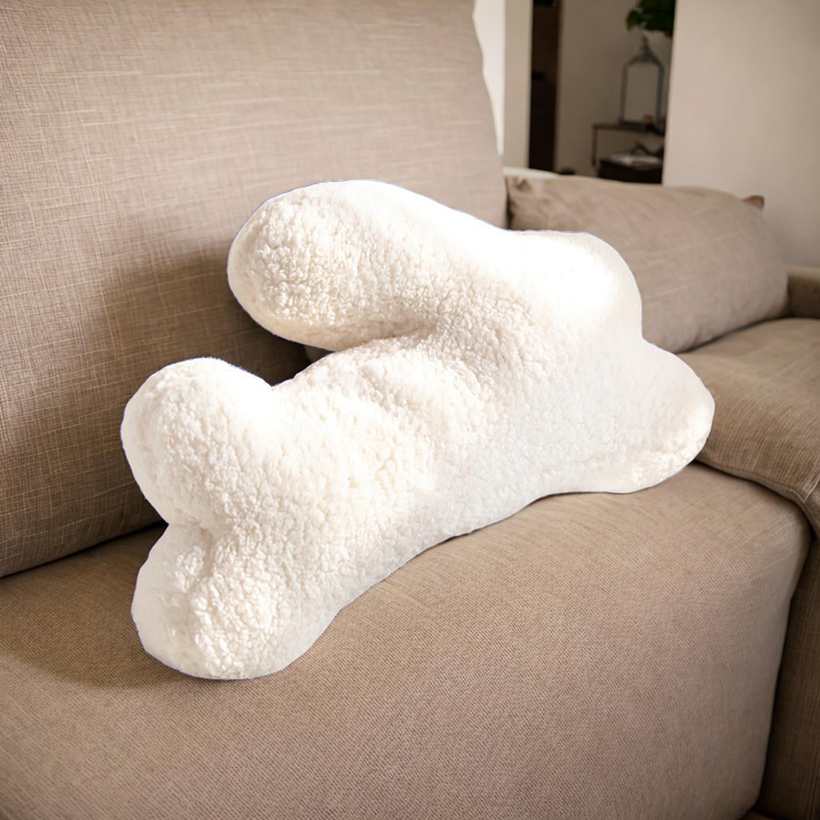 LeeQinersw Silhouette Rabbit Plush Toy Throw Pillow Stuffed Comfortable Super Soft for Kids White
