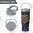 thumbnail image 5 of 1pc Book Lover 30oz Tumbler with Straw & Handle - Insulated Stainless Steel Cup | Holiday Gift for Man Women (Christmas, Valentine's, Birthday), 5 of 7