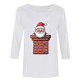 thumbnail image 5 of Cadancy Christmas Tops for Women 2025 Party Santa Crewneck 3/4 Sleeve Blouse Plus Size Vintage Casual Holiday Blouses Xmas Dressy Winter Funny Shirts, 5 of 5