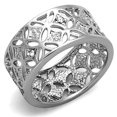 thumbnail image 1 of Alamode 3W590-6 Women Rhodium Brass Ring with Top Grade Crystal in Clear - Size 6, 1 of 1