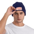 thumbnail image 2 of ZICANCN Pink Blooming Flower Bouquet Knit Beanie Hat, Winter Cap Soft Warm Classic Hats for Men Women, Navy Blue, 2 of 8
