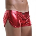 thumbnail image 6 of Odeerbi Mens Underwear Seamless Boxer Briefs Erogenous Patent Shorts Underpants Leather Red, 6 of 7