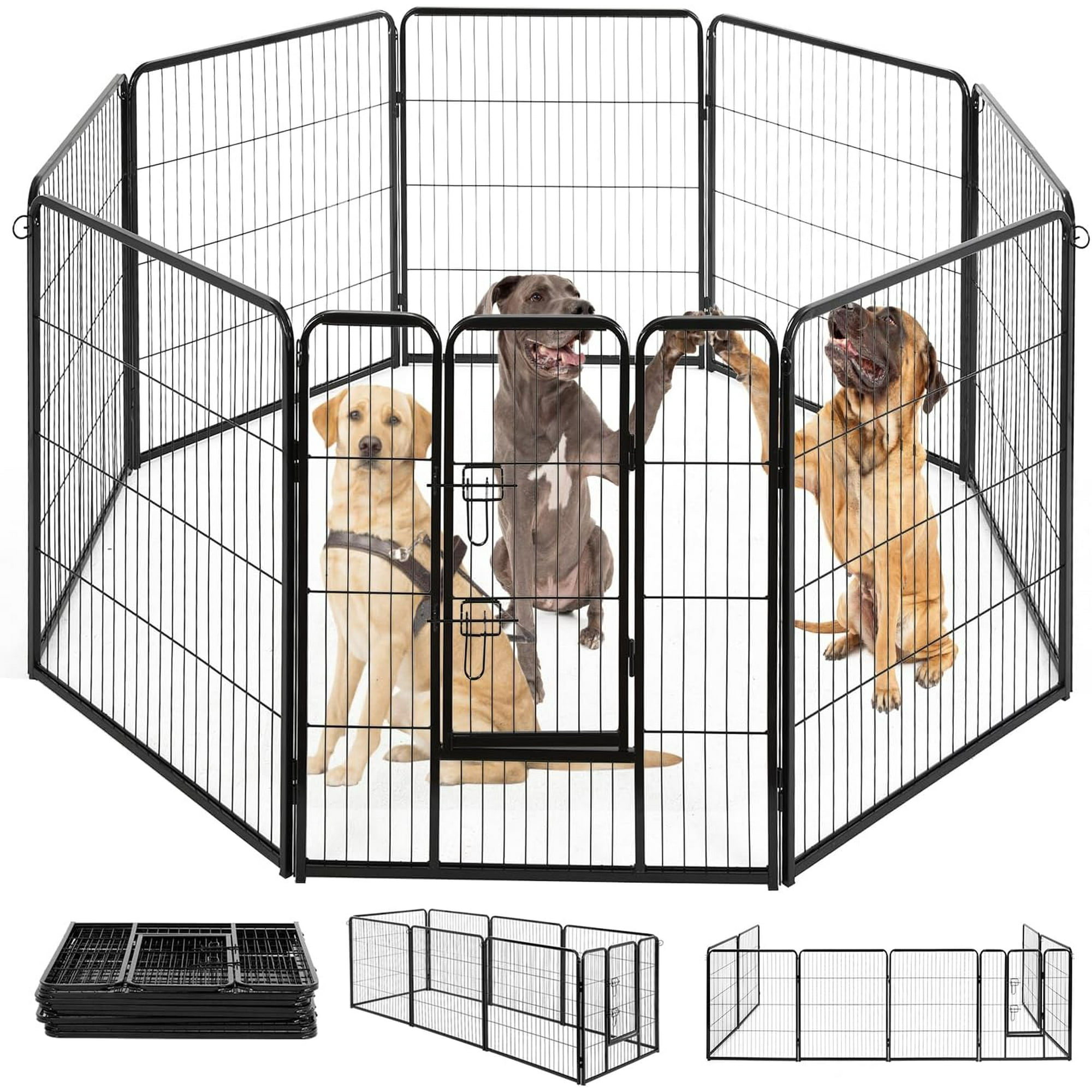 BestPet Pet Playpen Panel Indoor Outdoor Folding Metal Protable
