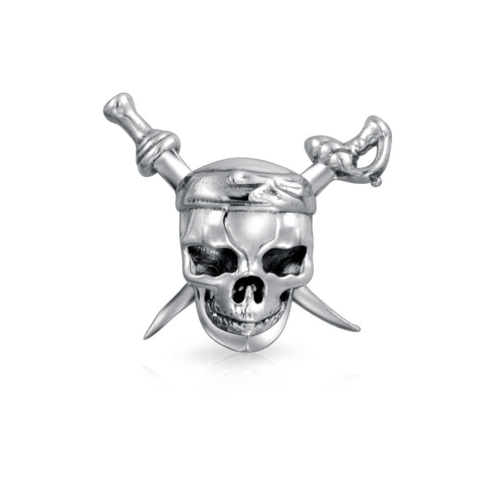 np Cross BONES with Skull CHARM  in STERLING Silver