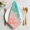 thumbnail image 2 of Blue Teal Pink Ombre Coastal Cloth Napkins, Nautical Beach Starfish Coral Summer Washable and Reusable Dinner Napkins Set of 8, Table Napkin for Kitchen Party Birthday Wedding Hotel 20"x20", 2 of 9
