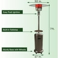 thumbnail image 3 of Hanover 7-Ft. 48,000 BTU Steel Propane Patio Heater in Bronze, Umbrella Style Gas Outdoor Heater for Deck or Patio, HAN001BRL, 3 of 6