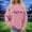 Pink, variant on WILLBEST hoodie Women Fashion Casual Loose Rugby Print Round Neck Long Sleeve Sweatshirt hello friend hoodie