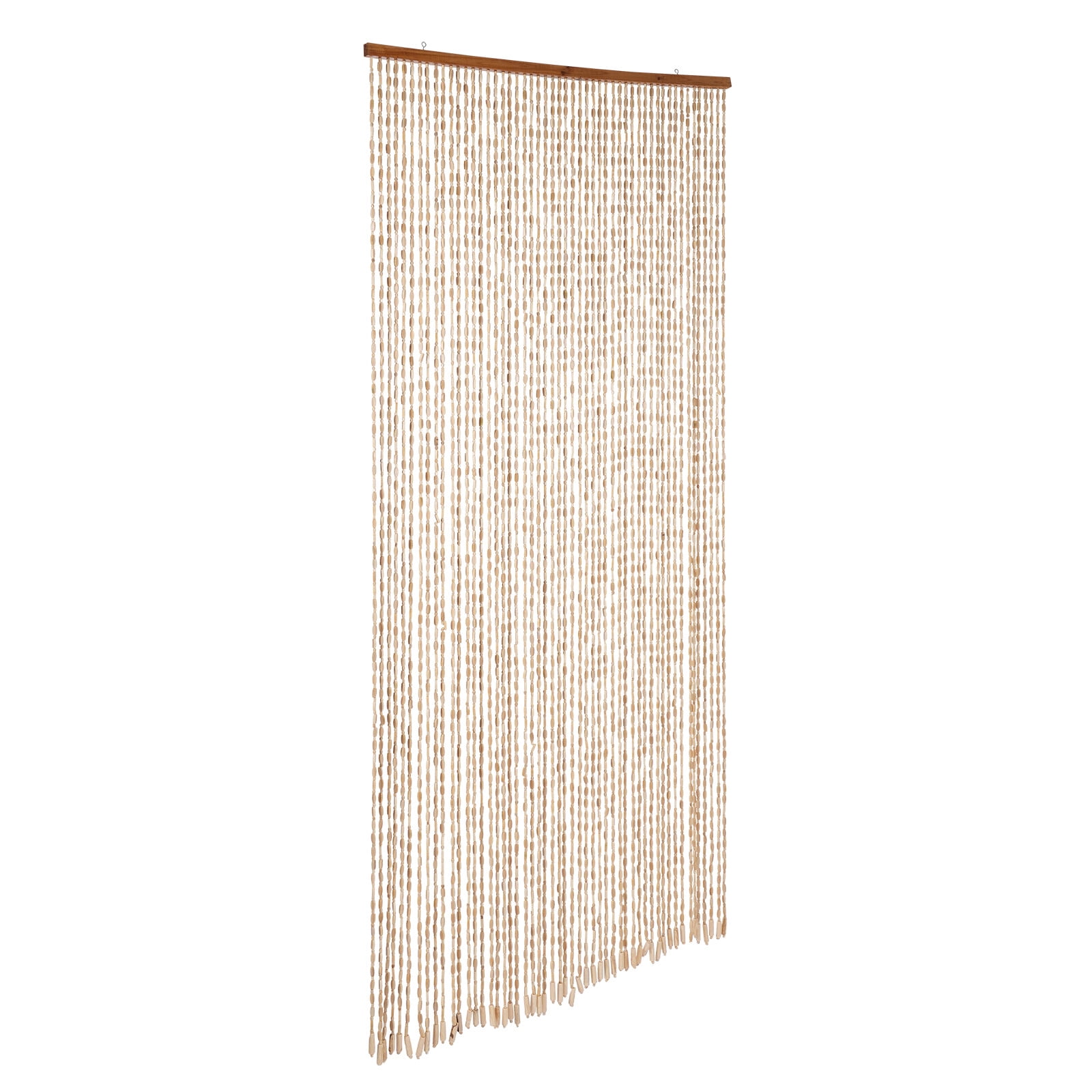 Beaded Curtain, Bamboo Bead Curtain 90x200cm with 52 Strands, Natural Color Room Divider, Door Curtain for Bedroom, Living Room