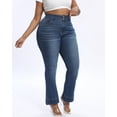 thumbnail image 4 of Gocolloa Plus Size Jeans Bootcut Stretchy for Women High Waisted Modern Curvy Flare Trouser Jean Royal Blue 24W, 4 of 6