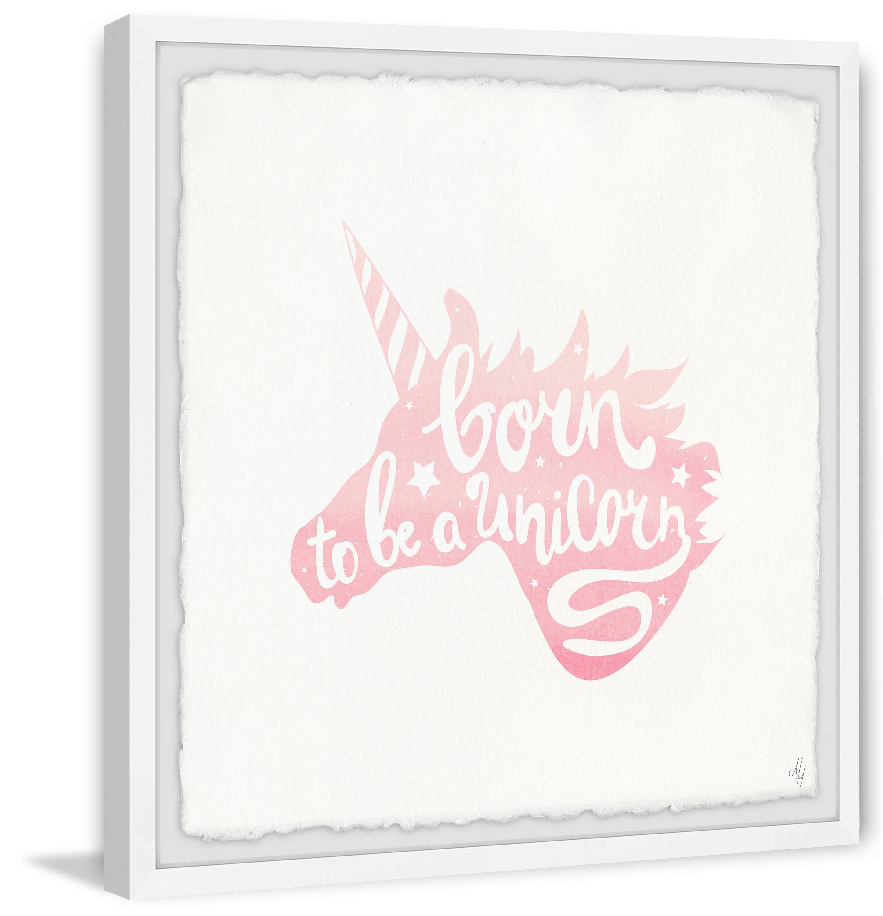 Marmont Hill Born To Be A Unicorn Ii Framed Wall Art, 12.00" x 1.50"