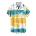 thumbnail image 2 of Styesk T Shirts for Man Casual Fashion Printed Pocket Button Short Sleeve Turndown Collar Top Blouse Shirt, 2 of 5