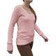 thumbnail image 1 of Suéter de Punto de Larga para Mujer, Moda de Otoño, Cuello en V, Jersey Ajustado, Ropa Informal de Trabajo para Otoño. Rosa S, 1 of 7