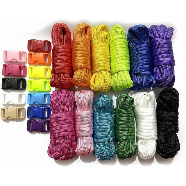 12-Color Paracord Combo Kit, Multi-Purpose Paracord, 10 Feet Per Rope, 12-Color Multi-Purpose Paracord for Making Complete Accessories for Paracord Bracelets, Lanyards, Dog Collars