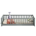 thumbnail image 7 of Alvantor Montessori Floor Bed Twin Size with Fence for Kids, Toddler Wooden Platform Bed Gray, 7 of 7