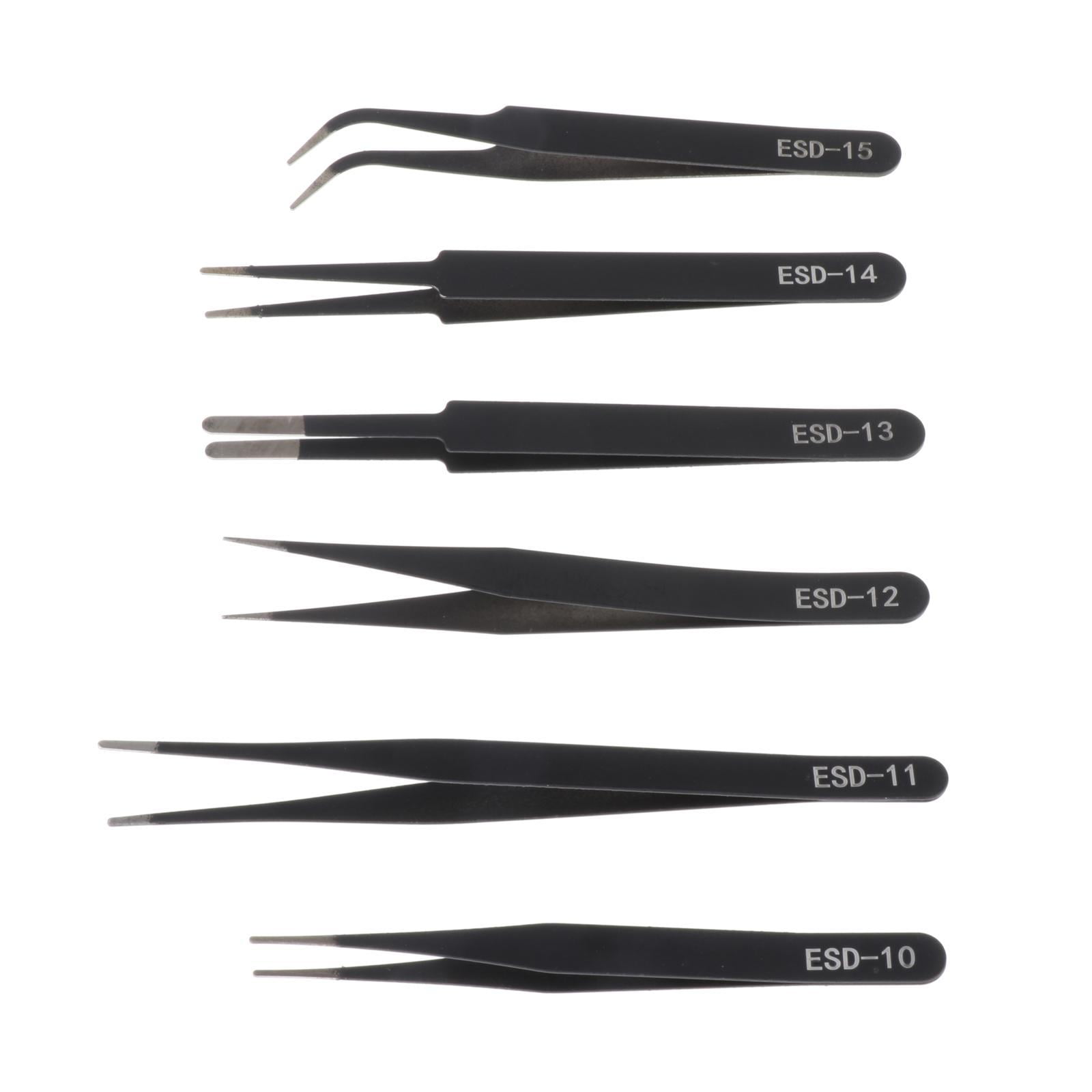 TOOYFUL 5x6Pcs Precision Tweezers Set Nail Decor Tweezers Precision Tweezers Set Blunt